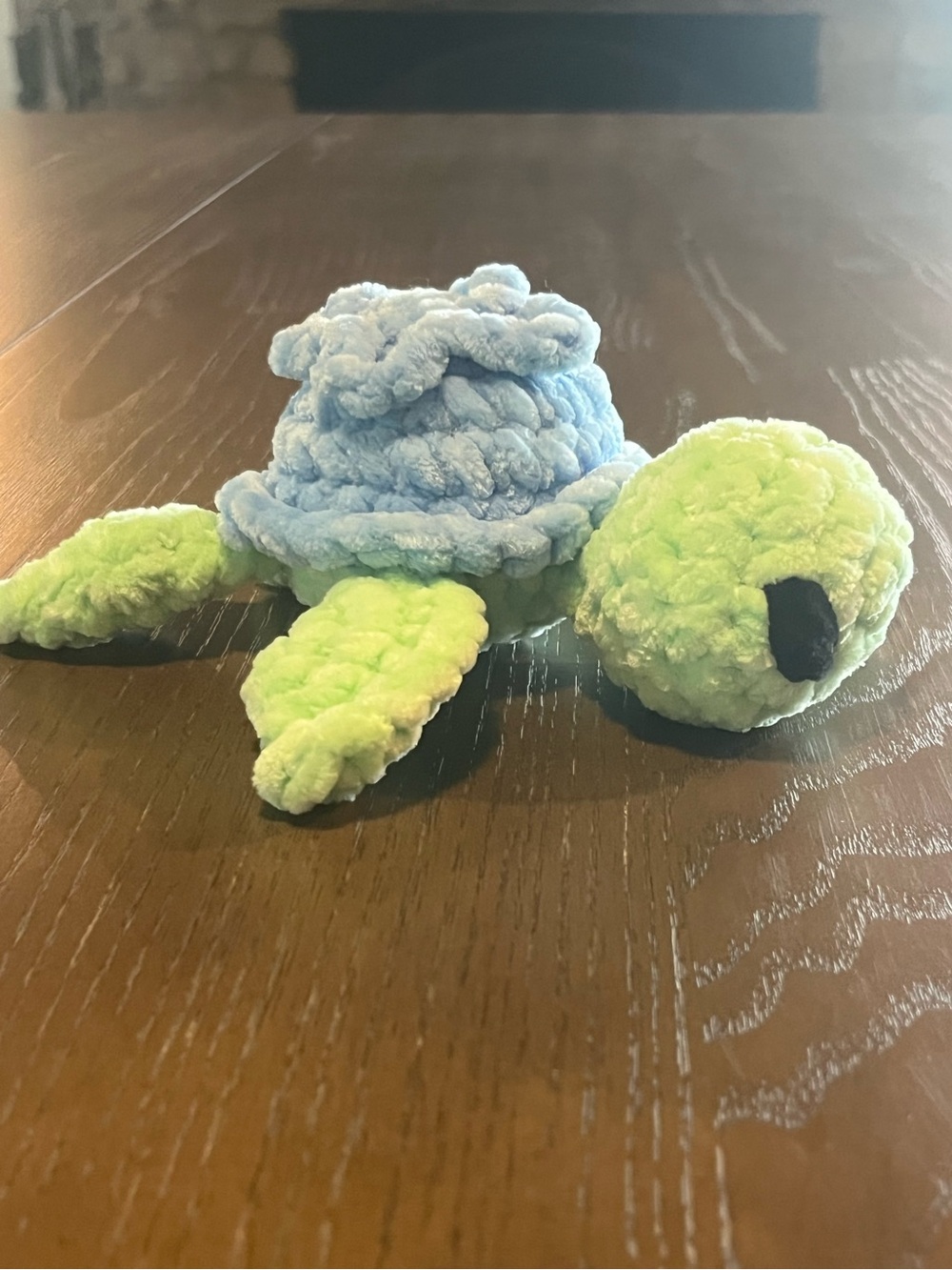 Crocheted blueberry turtle